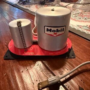 Vintage train power pack designed like Mobil Oil tank.Collector treasure.1950s